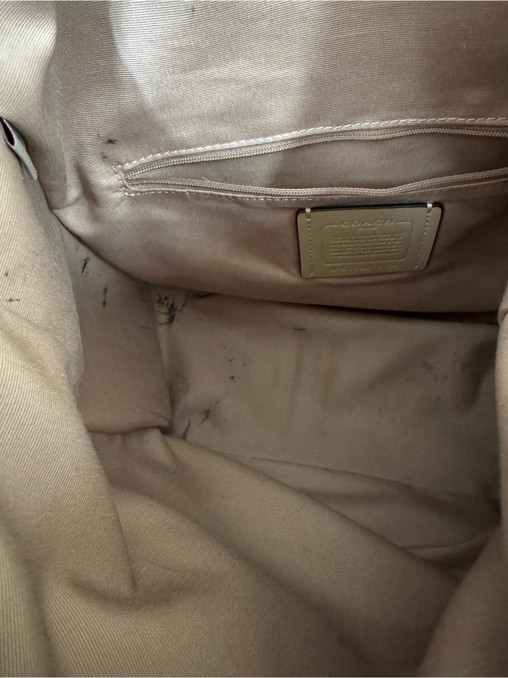 Coach Slouchy Pennie Colorblock Pebble Leather Shoulder Bag in Cream and Black - Picture 6 of 10